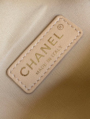CHANEL 25S CAMERA BAG 23 IN BEIGE LAMBSKIN WITH GOLD HARDWARE