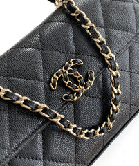 CHANEL 25S KELLY BAG 18 IN BLACK CAVIAR LEATHER WITH GOLD HARDWARE