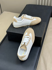 PRADA 25S SNEAKER IN WHITE MIX DARK BEIGE SUEDE STYLE 2