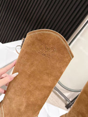 CELINE 25S HIGH BOOTS FOR FALL AND WINTER 45MM IN BROWN SUEDE