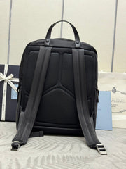 PRADA 25S BACKPACK 39 IN BLACK RE-NYLON AND SAFFIANO CALFSKIN