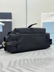 PRADA 25S EXPLORE LARGE SHOULDER BAG 30 IN BLACK RE-NYLON WITH FLAP