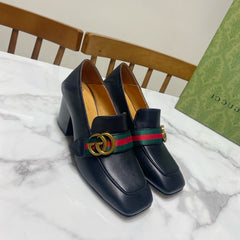 GUCCI 26S GG LOAFERS 75 MM IN BLACK CALFSKIN STYLE 1
