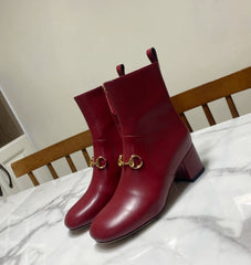 GUCCI 26S HORSEBIT BOOTS 40 MM IN RED CALFSKIN