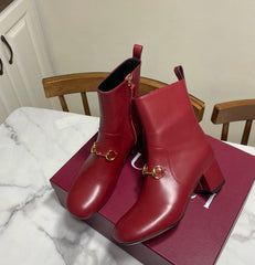 GUCCI 26S HORSEBIT BOOTS 40 MM IN RED CALFSKIN