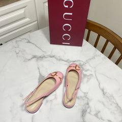 GUCCI 26S SLINGBACK FLATS IN PINK CALFSKIN