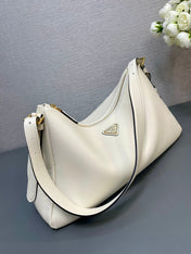 LARGE HOBO BAG 39 IN WHITE SOFT LAMBSKIN