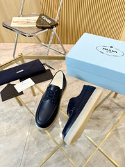 PRA LACE-UP SHOES NAVY BLUE CALFSKIN