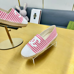 CC SLIP-ON 25S IN PINK AND WHITE FABRIC WITH STRIPED PATTERN