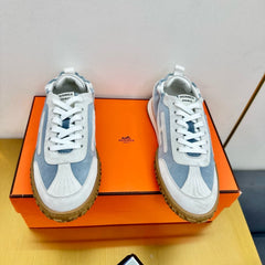 JET SNEAKER IN PALE GRAY MIX SAPPHIRE BLUE SUEDE