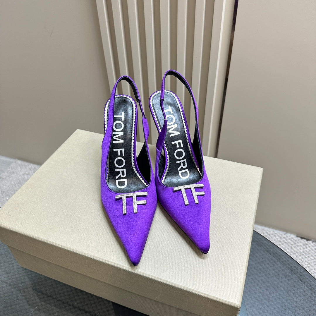 ANGELINA 10 CM SLINGBACK IN ROYAL PURPLE CALFSKIN