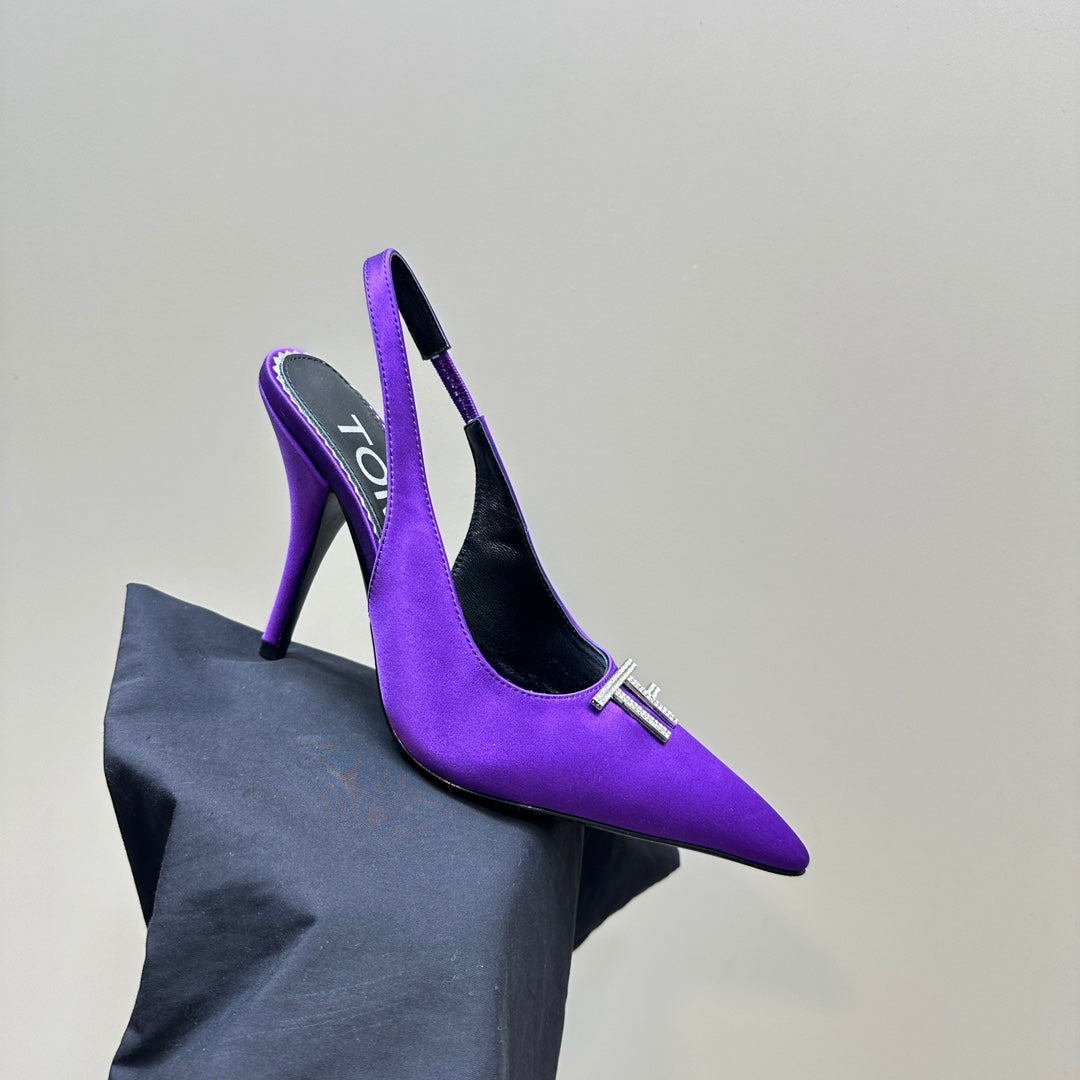 ANGELINA 10 CM SLINGBACK IN ROYAL PURPLE CALFSKIN