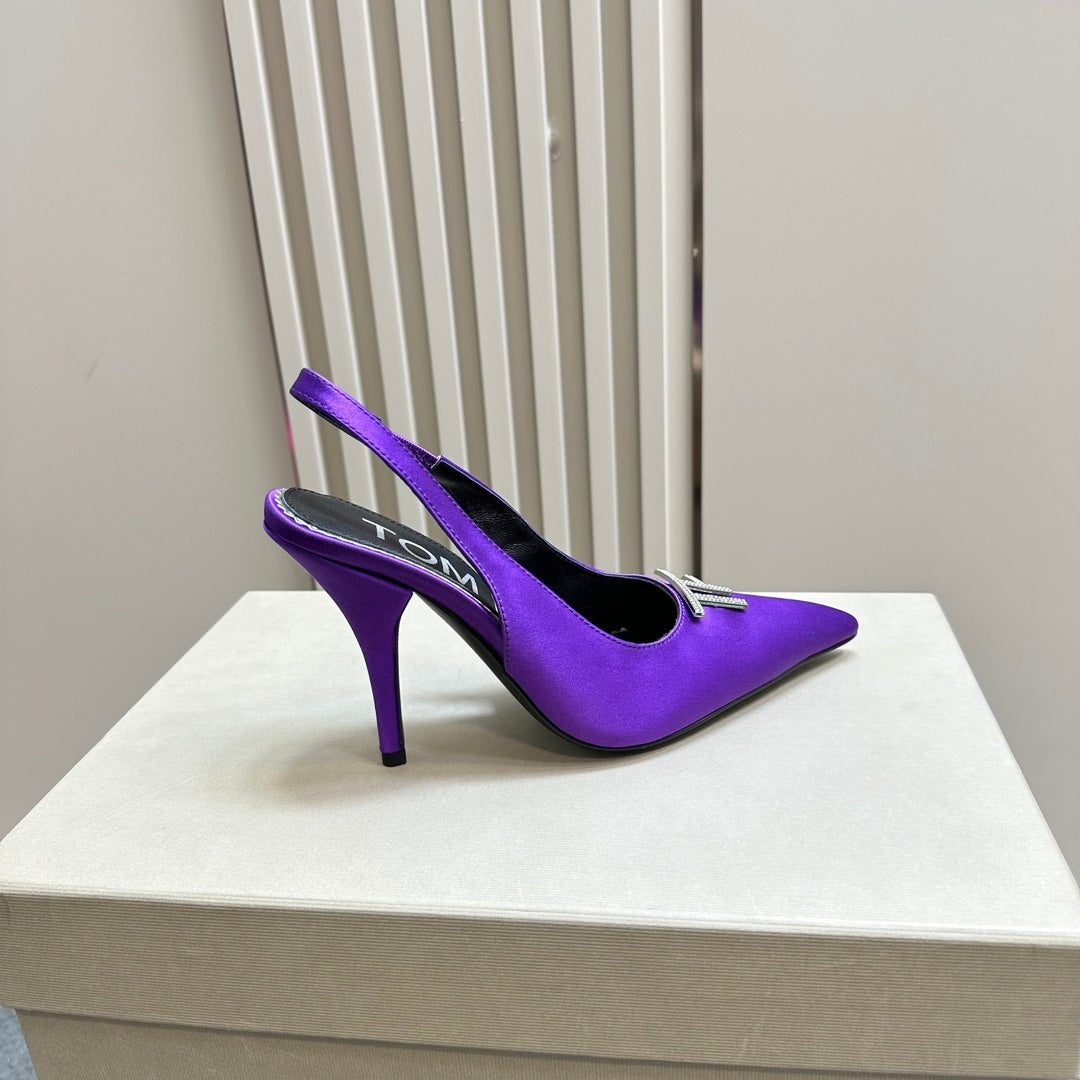 ANGELINA 10 CM SLINGBACK IN ROYAL PURPLE CALFSKIN