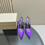 ANGELINA 10 CM SLINGBACK IN ROYAL PURPLE CALFSKIN