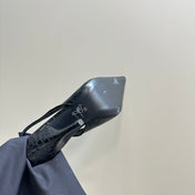 ANGELINA 10 CM SLINGBACK IN BLACK CROCODILE PATTERN CALFSKIN