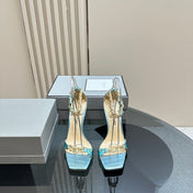 HIGH-HEELED SANDAL IN BABY BLUE CALFSKIN