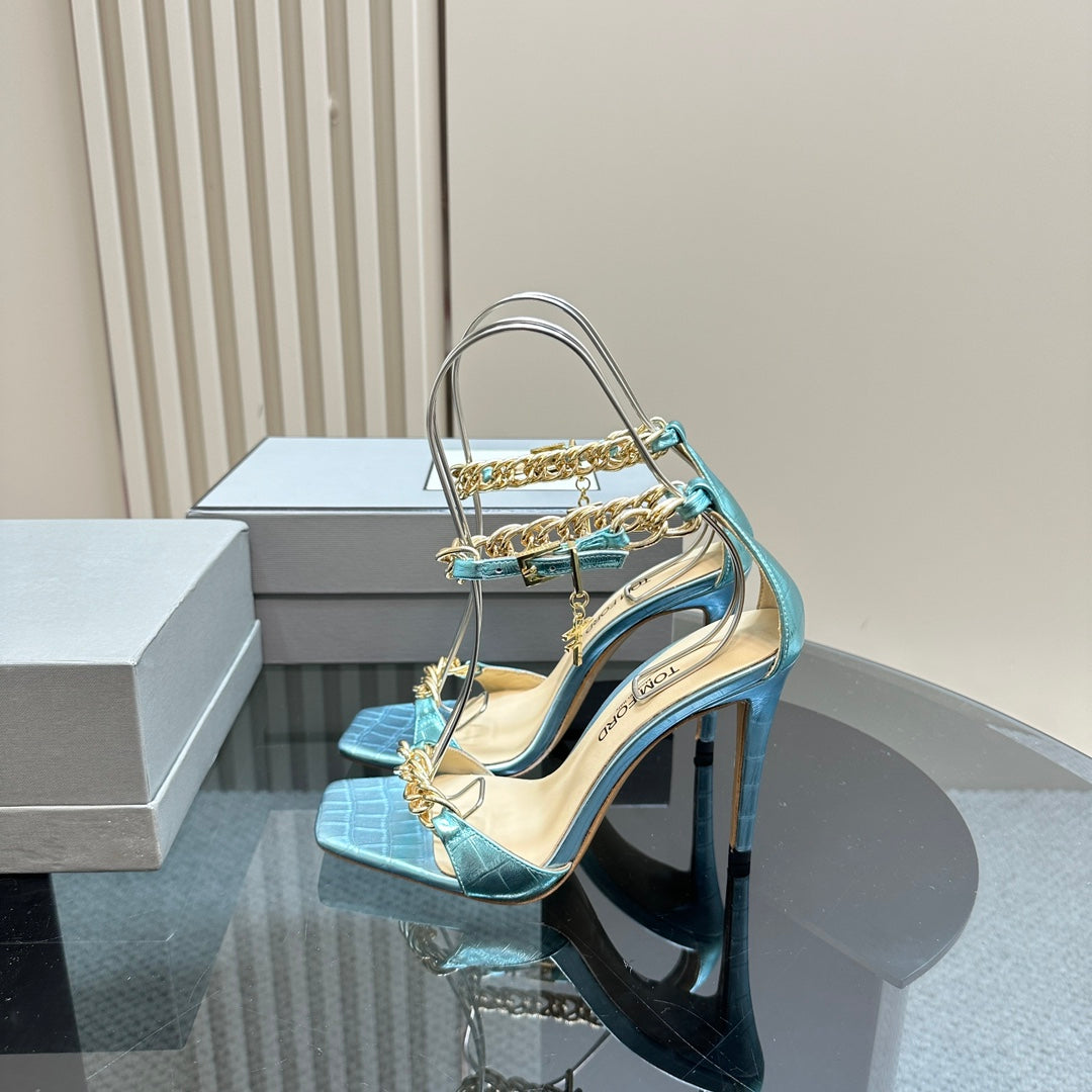 HIGH-HEELED SANDAL IN BABY BLUE CALFSKIN