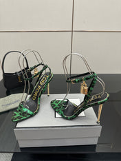 TOM FORD 26S HEELED SANDALS 100 MM IN LEOPARD PRINT CALFSKIN STYLE 2