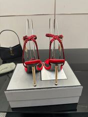 TOM FORD 26S HEELED SANDALS 100 MM IN RED CALFSKIN