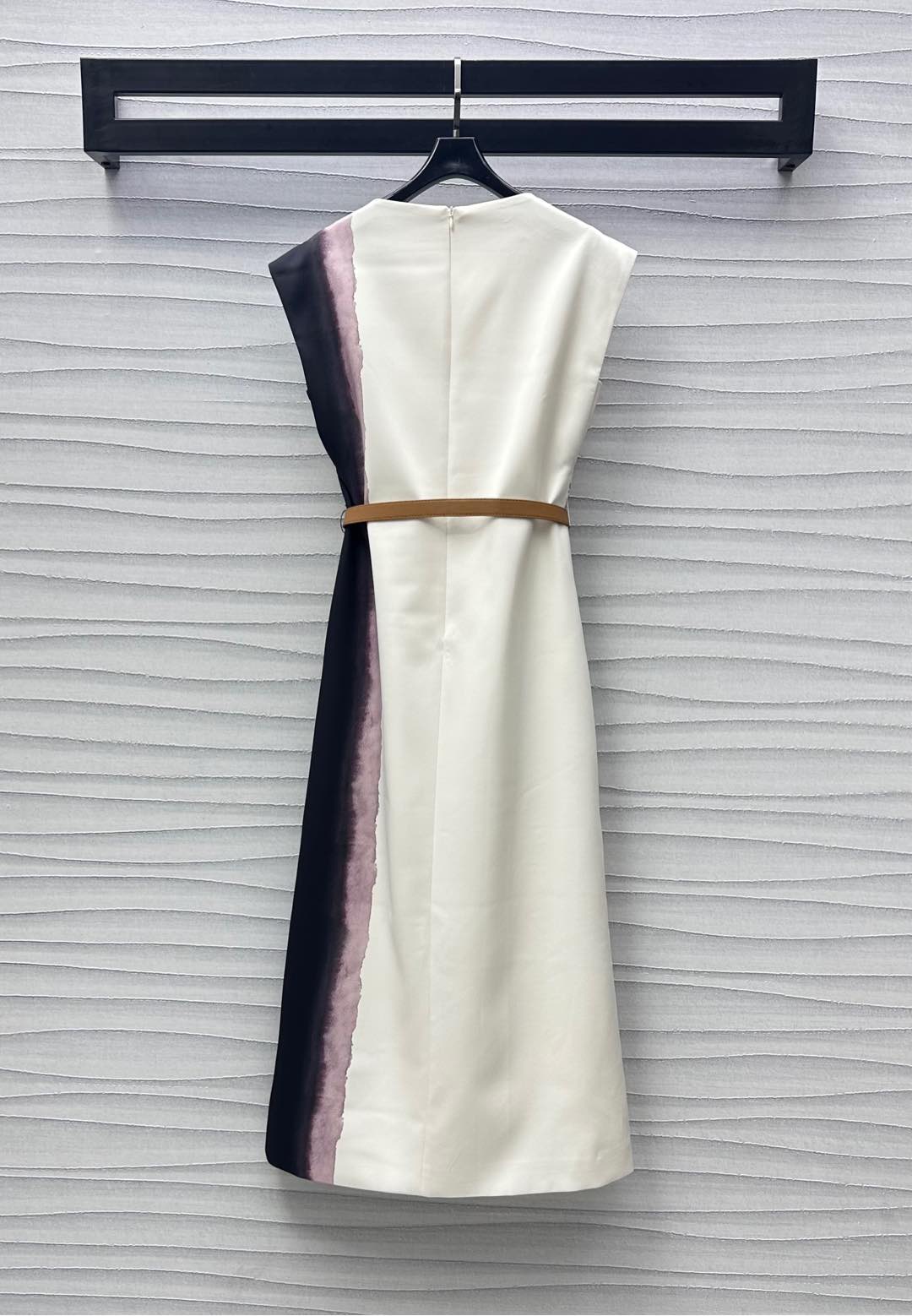 DIOR PRINTED DRESS WITH BELT 256706