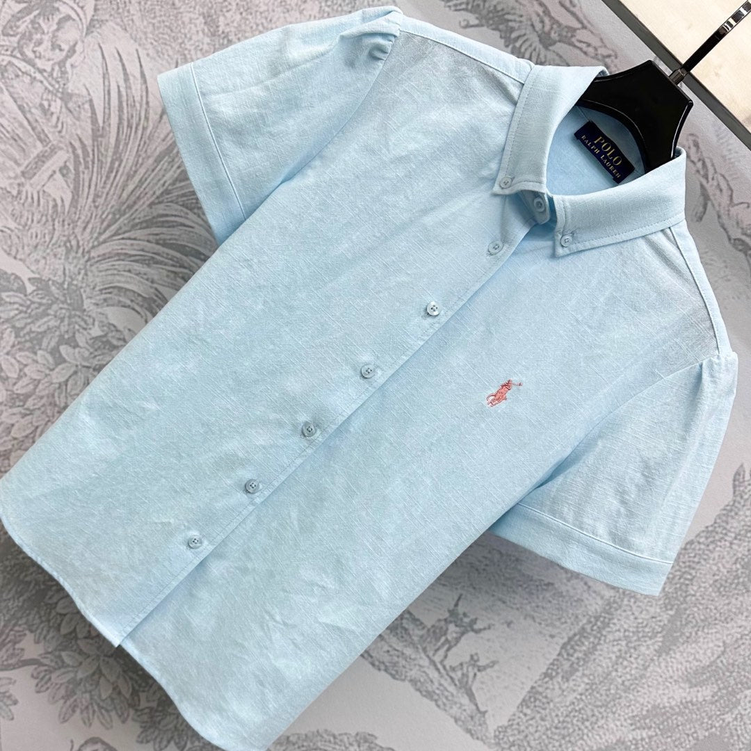RALPH LAUREN SHORT-SLEEVE SHIRT LIGHT BLUE 274782