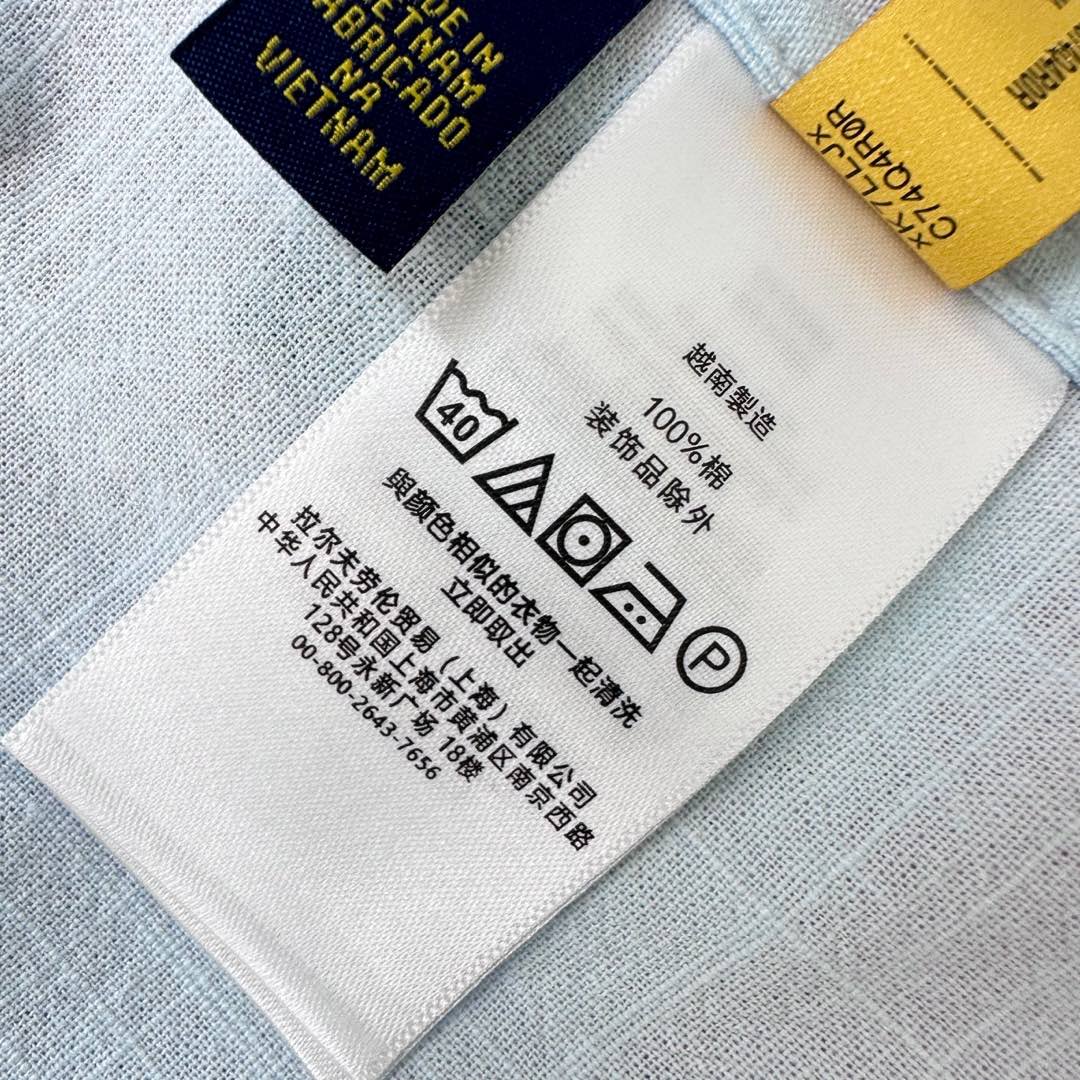 RALPH LAUREN SHORT-SLEEVE SHIRT LIGHT BLUE 274782