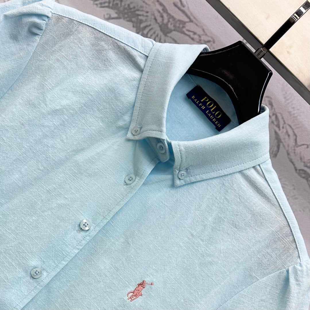 RALPH LAUREN SHORT-SLEEVE SHIRT LIGHT BLUE 274782