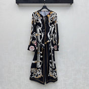 HERMES 26S PRINTED SILK DRESS 489
