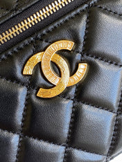CHANEL 25S VANITY BAG 19 IN BLACK LAMBSKIN GOLD HARDWARE