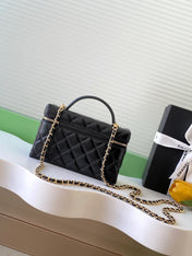 CHANEL 25S VANITY BAG 19 IN BLACK LAMBSKIN GOLD HARDWARE