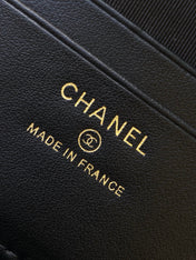 CHANEL 25S VANITY BAG 19 IN BLACK LAMBSKIN GOLD HARDWARE