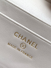 CHANEL 25S VANITY BAG 19.5 CM IN LIGHT BEIGE LAMBSKIN