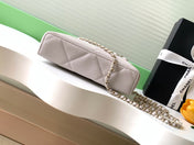 CHANEL 25S VANITY BAG 19.5 CM IN LIGHT BEIGE LAMBSKIN