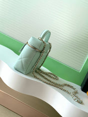 CHANEL 25S VANITY BAG 19.5 CM IN MINT GREEN LAMBSKIN
