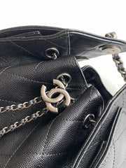 CHANEL 25S HOBO BAG 22 IN BLACK CAVIAR LEATHER STYLE 1