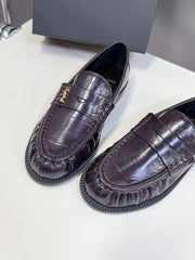 YSL 25S SAINT LAURENT LOAFERS IN DUSTY PLUM CALFSKIN