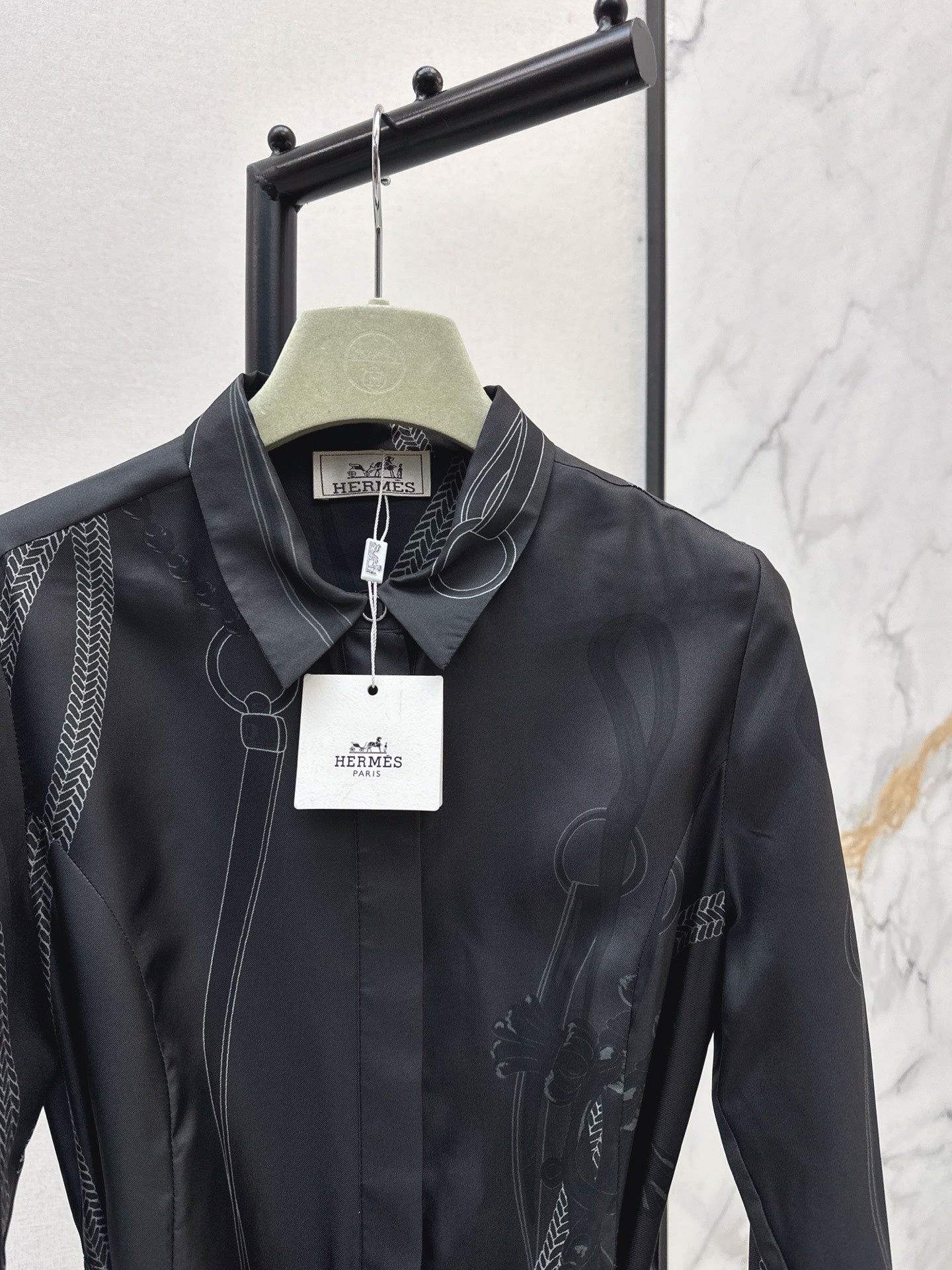 HERMES 25S LONG SILK DRESS 80580