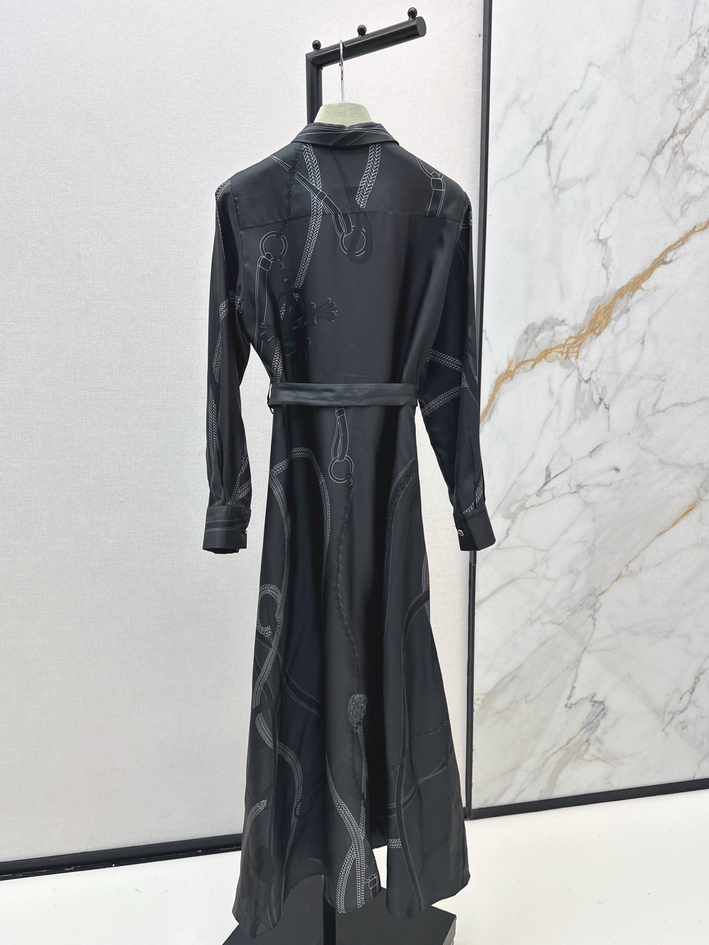 HERMES 25S LONG SILK DRESS 80580