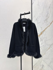 VALENTINO 26S KNIT CARDIGAN WITH FUR COLLAR STYLE 78