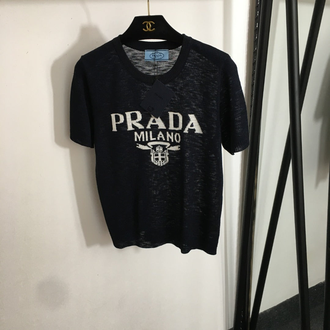 PRADA SHORT-SLEEVE KNIT TOP STYLE 179