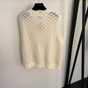 MIUMIU 26S HOLLOW OUT V-NECK VEST 1014