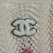 CHANEL 26S CUTOUT SHORT-SLEEVE KNIT TOP 1447