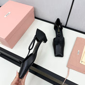 BALLET SANDAL BLACK LAMBSKIN WITH T-STRAP