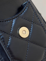 CHANEL CAMERA BAG 24 IN CONGO BLACK SHINY CALFSKIN GOLD CHAIN