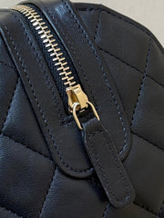 BOSTON MATELASSE CAVIAR SHOULDER HANDBAG 18 IN BLACK LAMBSKIN