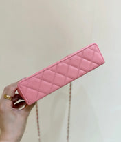 VANITY CASE 19 IN CONTESSA PINK CALFSKIN GOLD-TONE METALLIC