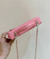 VANITY CASE 19 IN CONTESSA PINK CALFSKIN GOLD-TONE METALLIC