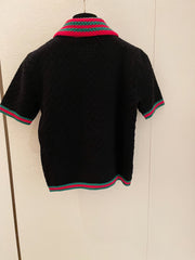 GUCCI SHORT-SLEEVE KNIT POLO SHIRT STYLE 112