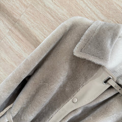 HERMES 25S LONG SHEARLING COAT 471