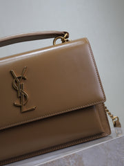 YSL 25S SUNSET MM 25 IN FOX CALFSKIN GOLD HARDWRE